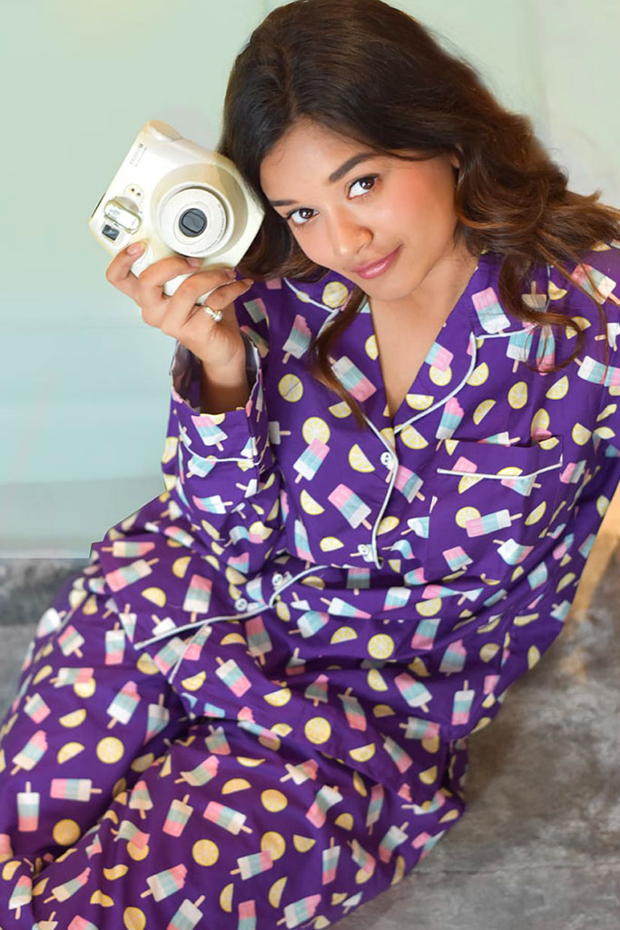 Frozen Rainbow Pajama Set Model Image